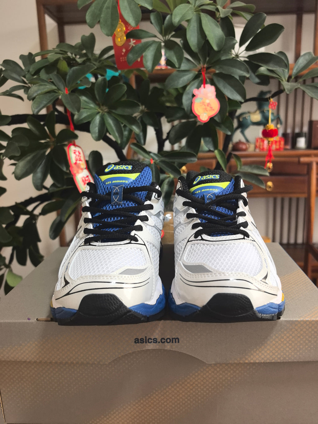 ASICS GEL-Quantum 360 Sneakers in White Black Blue - product image from the listing.