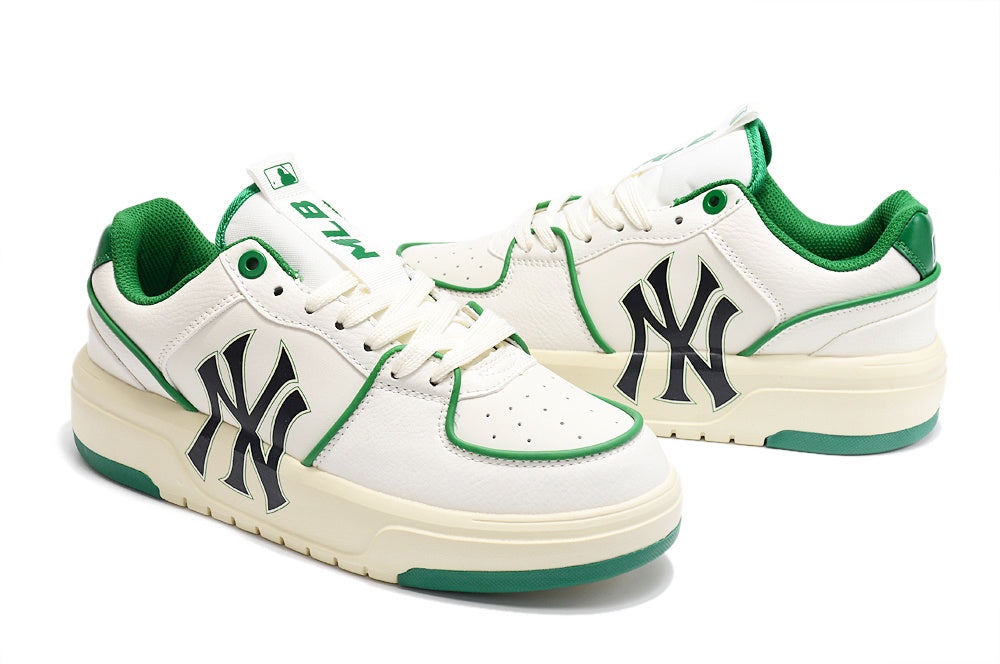 MLB New York Yankees Low-Top Sneakers, in White and Green - product image from the listing.
