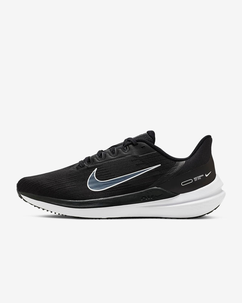 Nike Air Winflo 9 Running Shoes in Black DD6203-001 - product image from the listing.