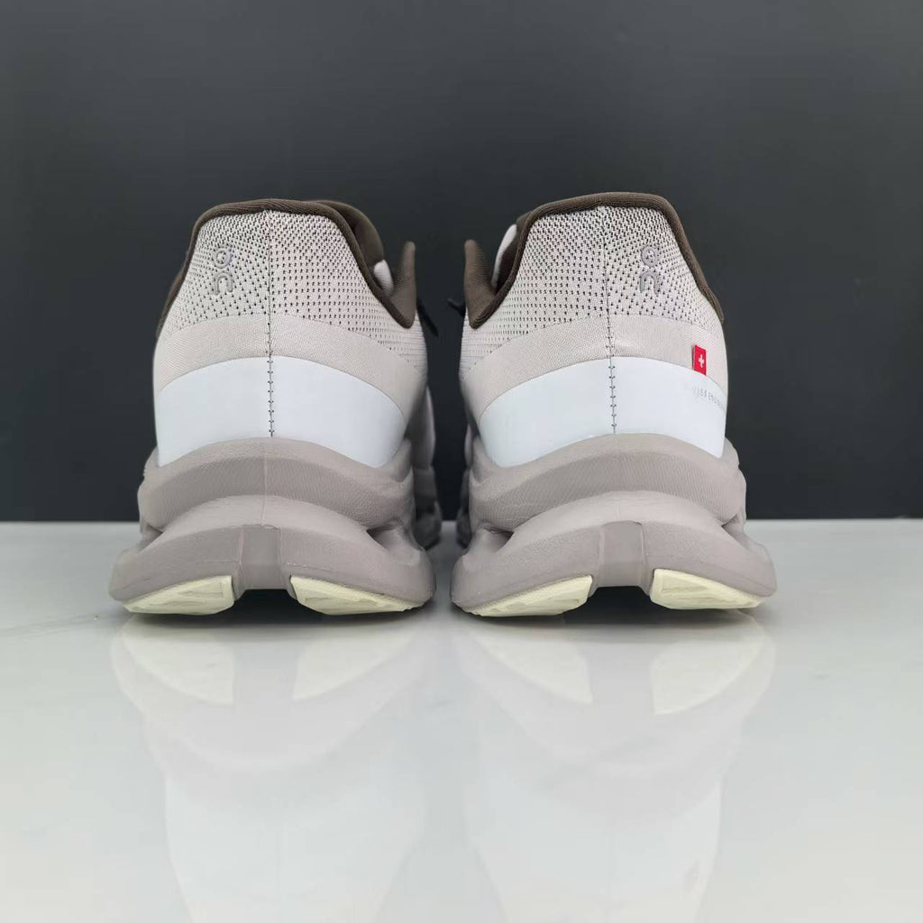 Light Gray and Taupe On Cloudmonster Running Shoes - product image from the listing.