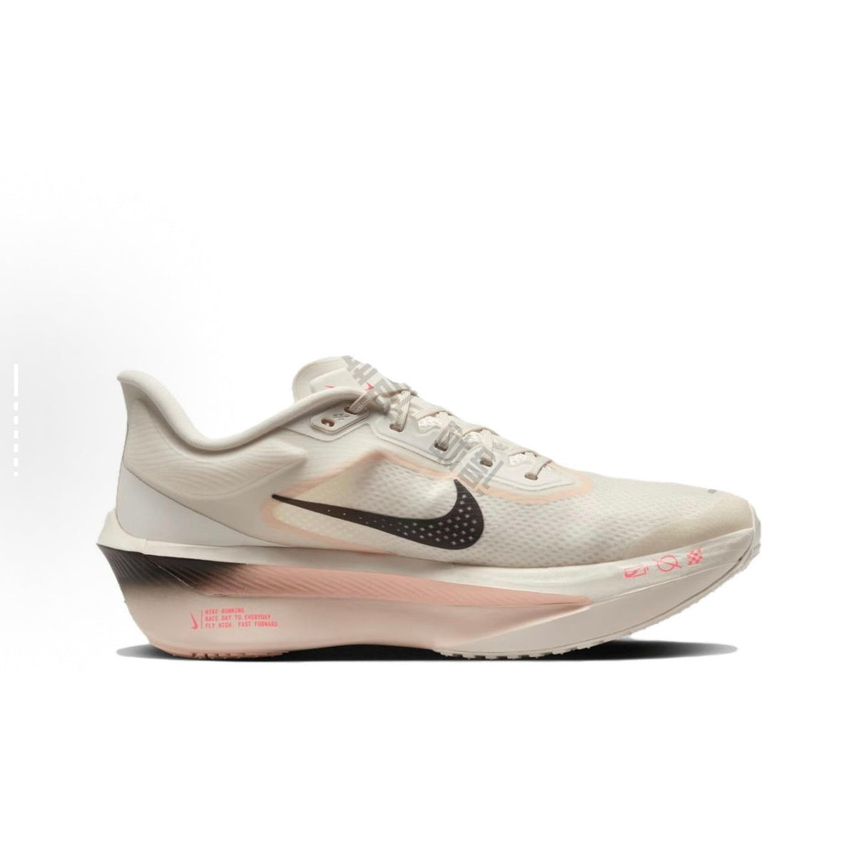 Light Beige and Black Nike ZoomX Running Shoes - product image from the listing.