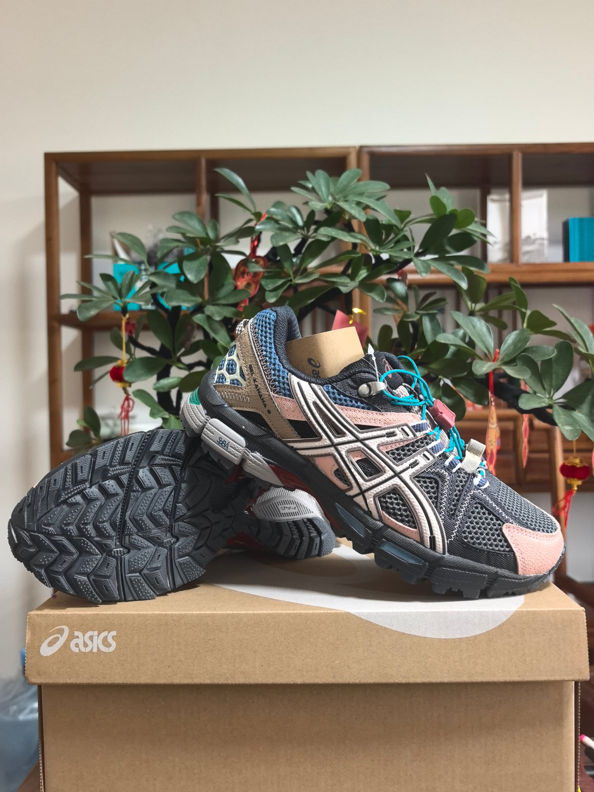 Gray and Brown ASICS GEL-Kayano 14 Sneakers - product image from the listing.