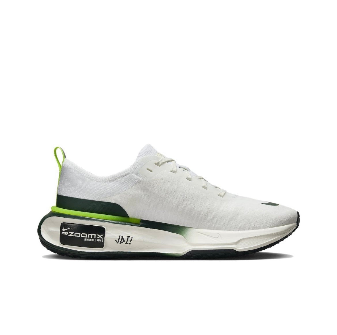 Nike ZoomX Invincible Run 3 Running Shoes in White Green FZ4018-100 - product image from the listing.