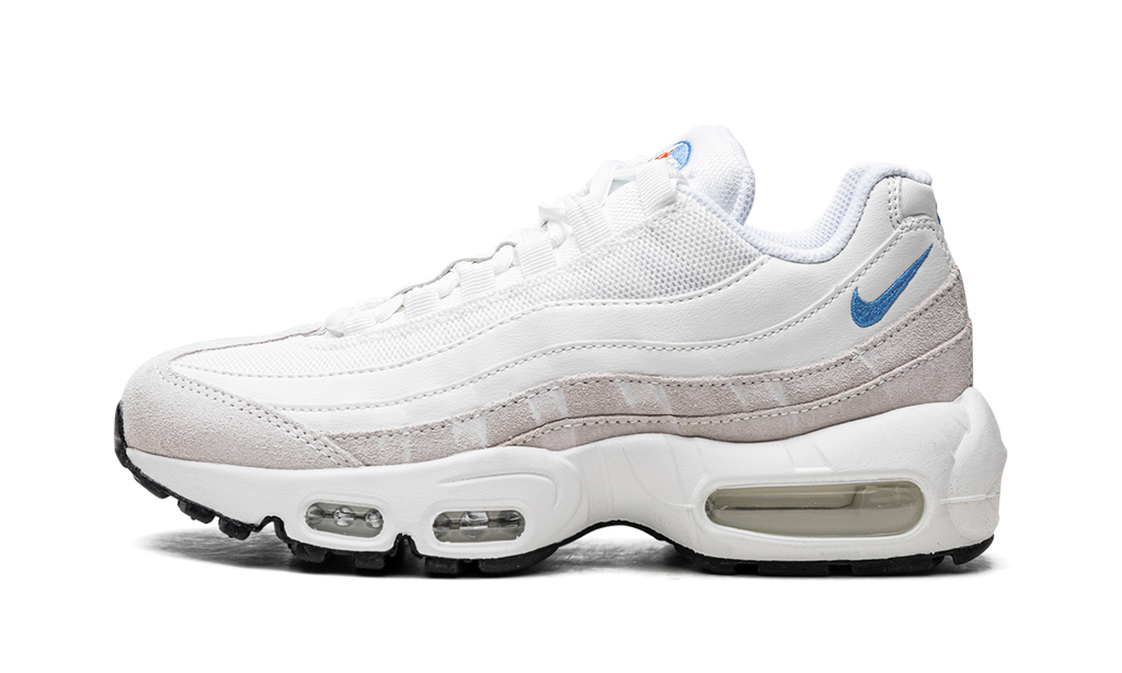 Women's AIR MAX 95 MNS "Summit White University Blue" DJ9981 100 - product image from the listing.