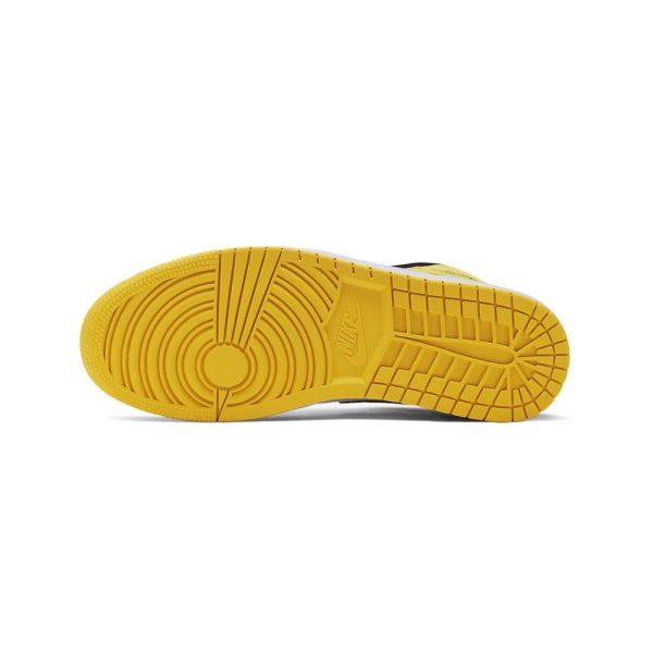 Air Jordan 1 Mid Yellow Toe in Black - product image from the listing.