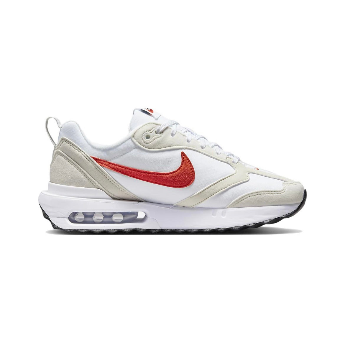 Nike Air Max Dawn Sneakers in White Red DC4068-101 - product image from the listing.