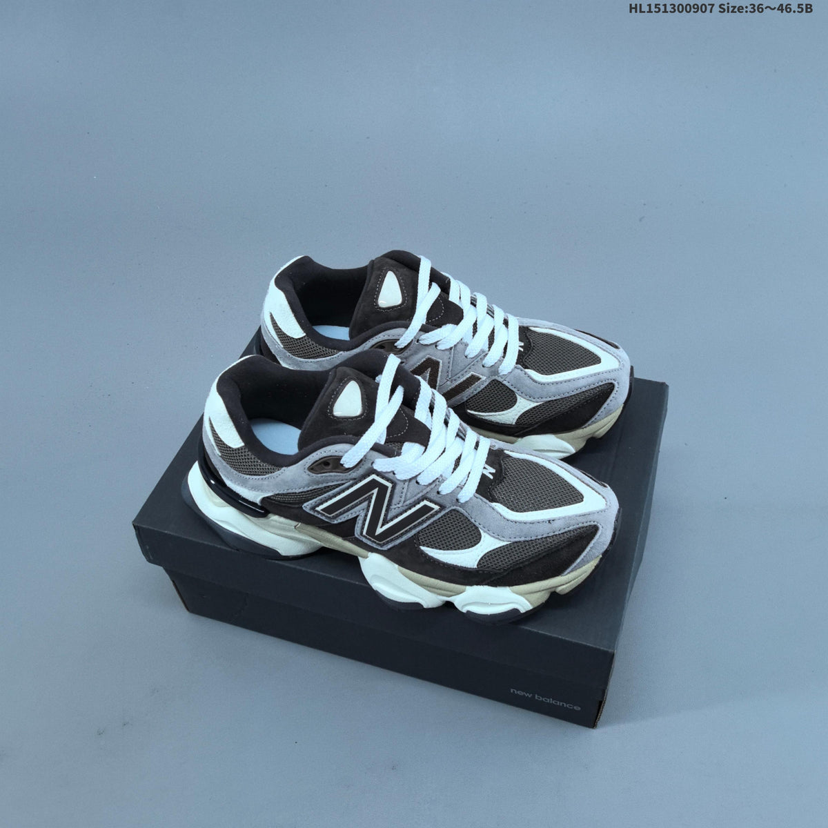 Black and Gray New Balance 9060 Sneakers - product image from the listing.