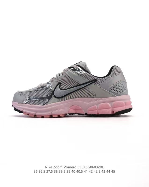 Nike Zoom Vomero 5 Sneakers in Silver Pink JKS0603ZXL - product image from the listing.