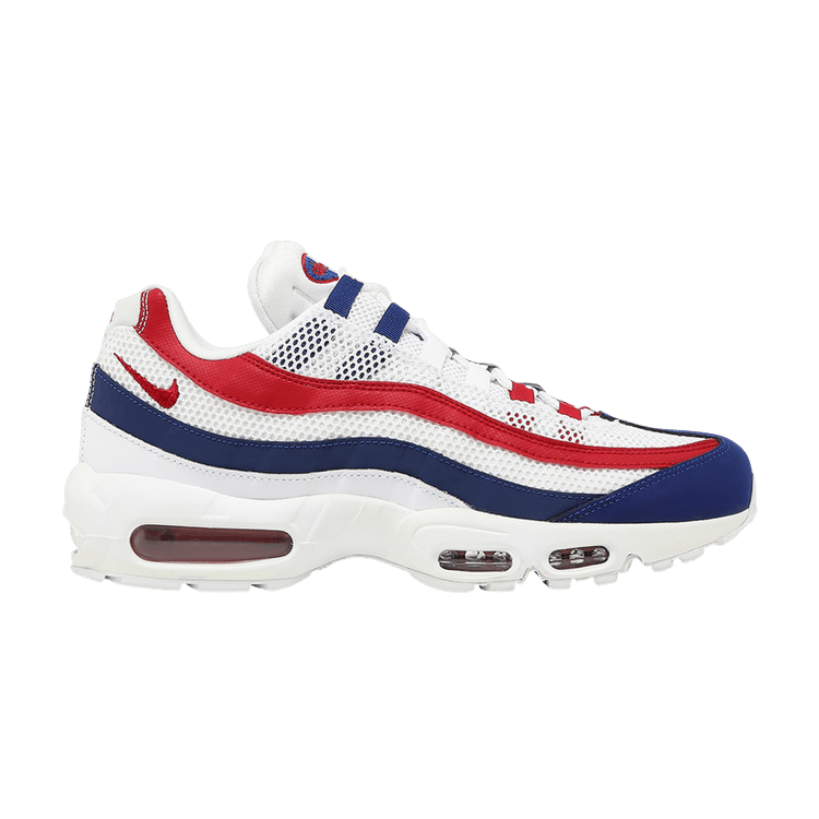 Nike Air Max 95 White Deep Royal Blue Gym in Red - product image from the listing.