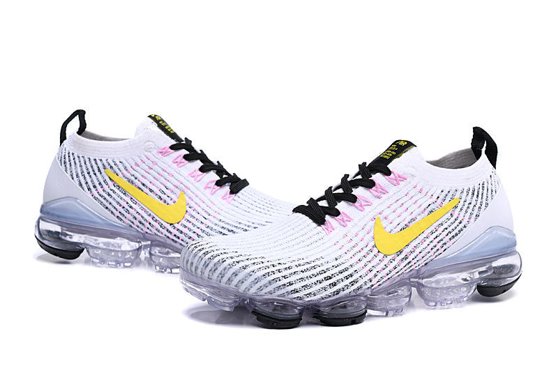 Nike Air VaporMax Flyknit 3 Sneakers in White Yellow AJ6900-103 - product image from the listing.
