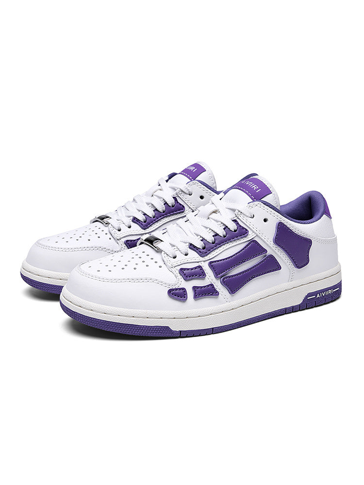 White and Purple AIMIRI Low-Top Sneakers - product image from the listing.