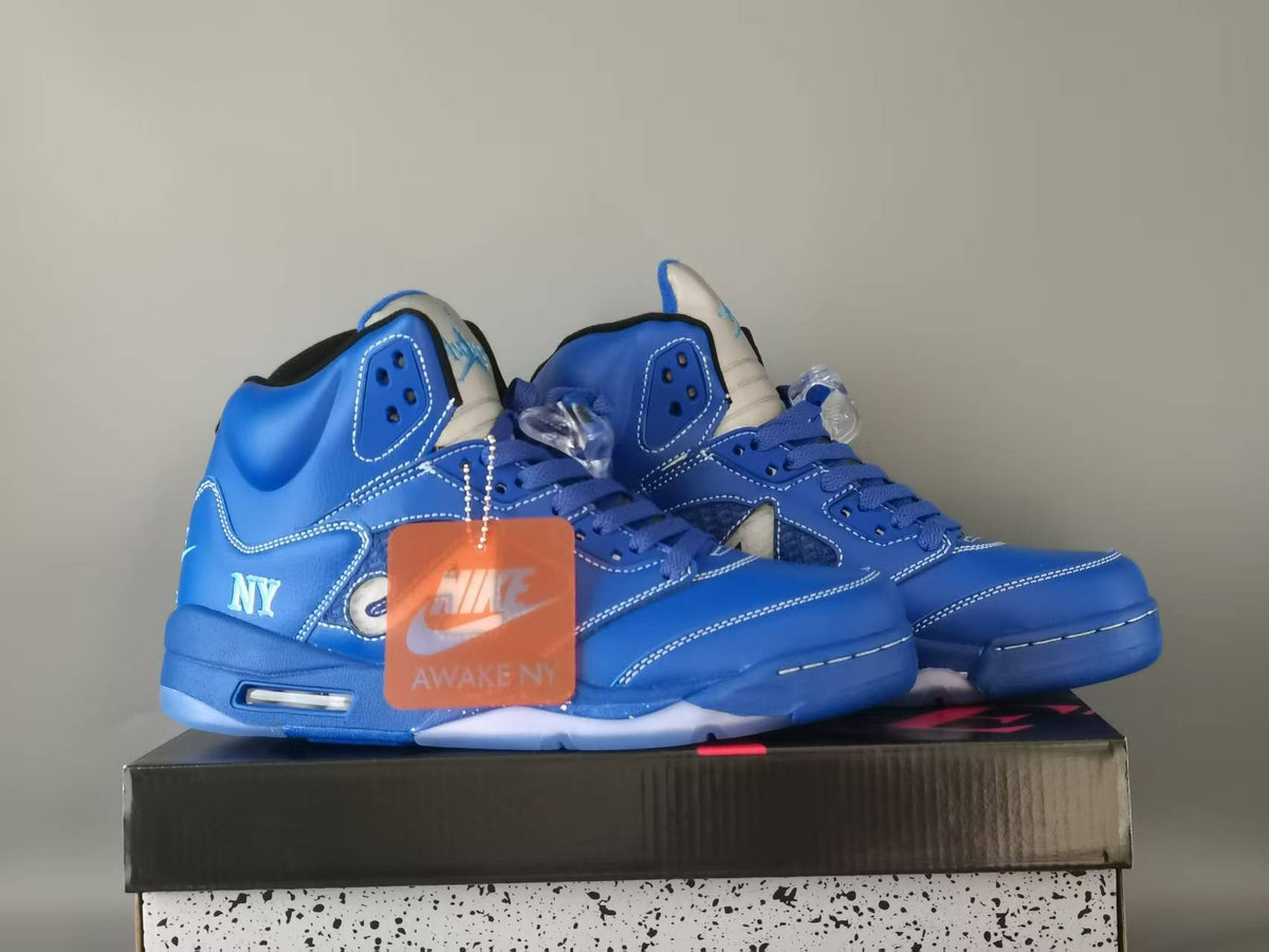 "NY" Air Jordan 5 Retro Arctic Blue - product image from the listing.