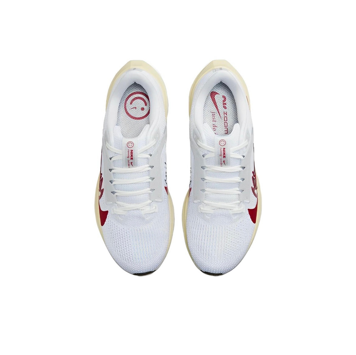 Nike Pegasus 40 PRM Running Shoes in White Red FB7703-100 - product image from the listing.