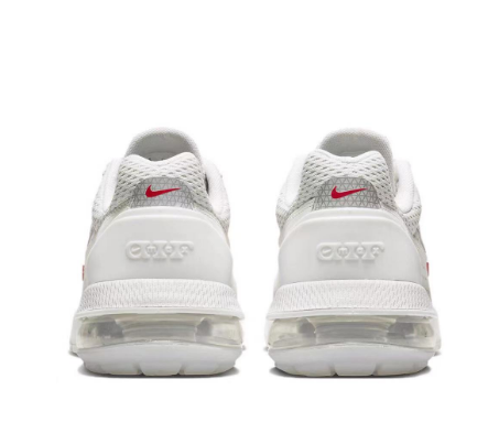 Nike White Grey Red Mesh Trainers - product image from the listing.