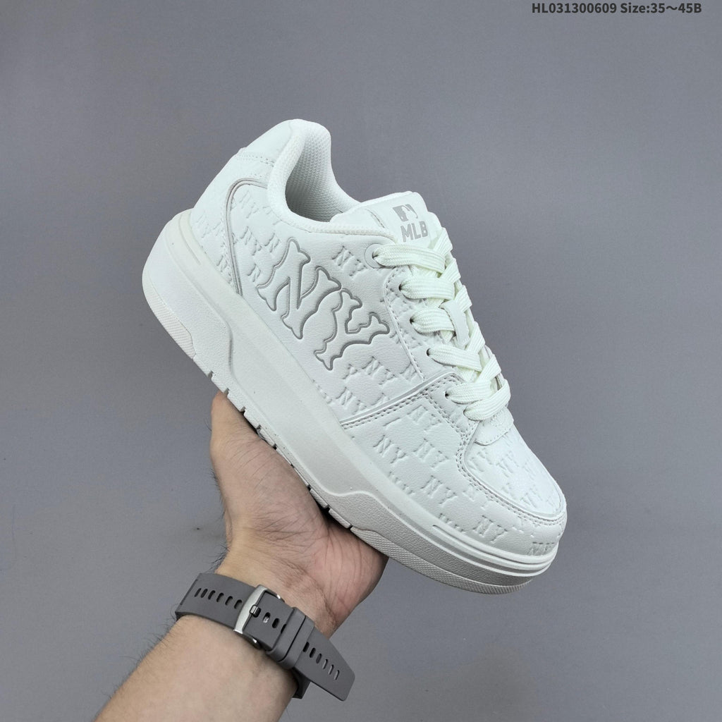 White MLB NY Low-Top Platform Sneakers - product image from the listing.