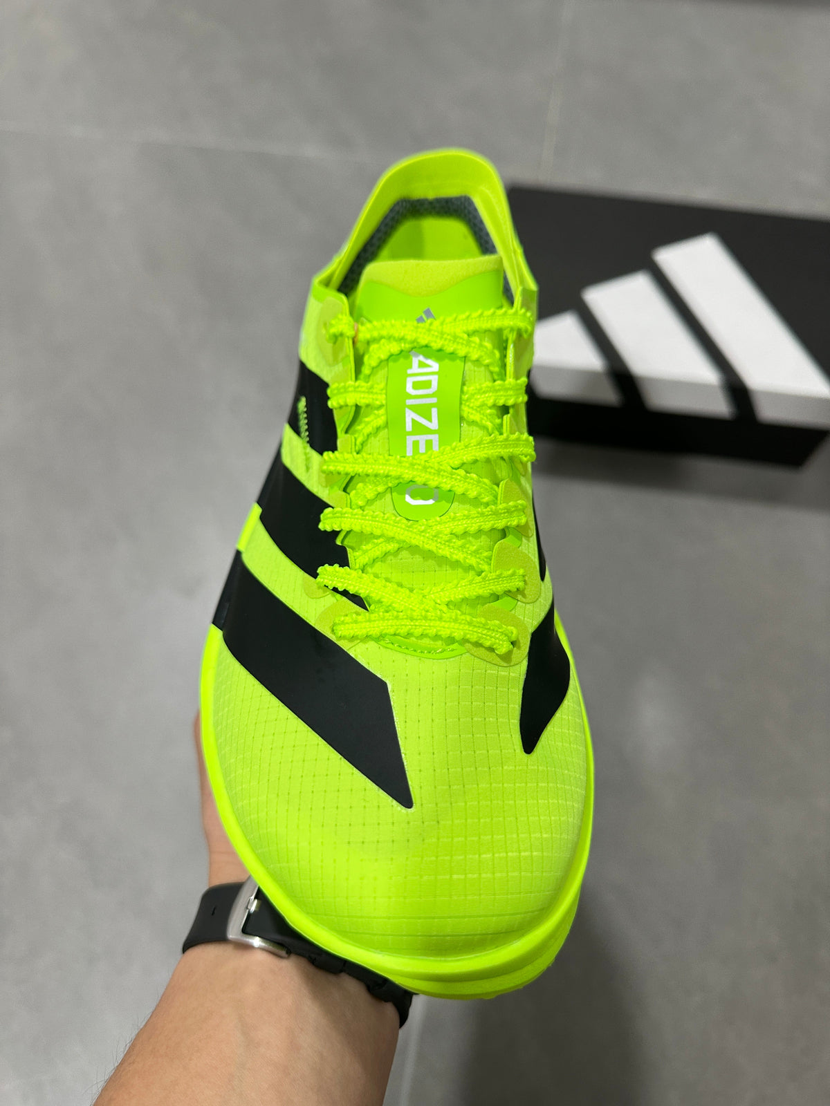 Adidas Lightstrike Pro Running Shoes in Neon in Yellow and Black KI8297 - product image from the listing.