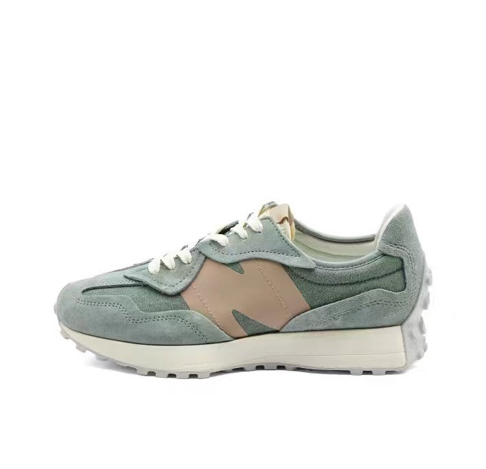 New Balance U327WPA Sneakers in Sage in Green and Tan - product image from the listing.