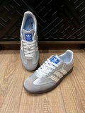 adidas Samba Trainers Silver White Lace Stripes - product image from the listing.