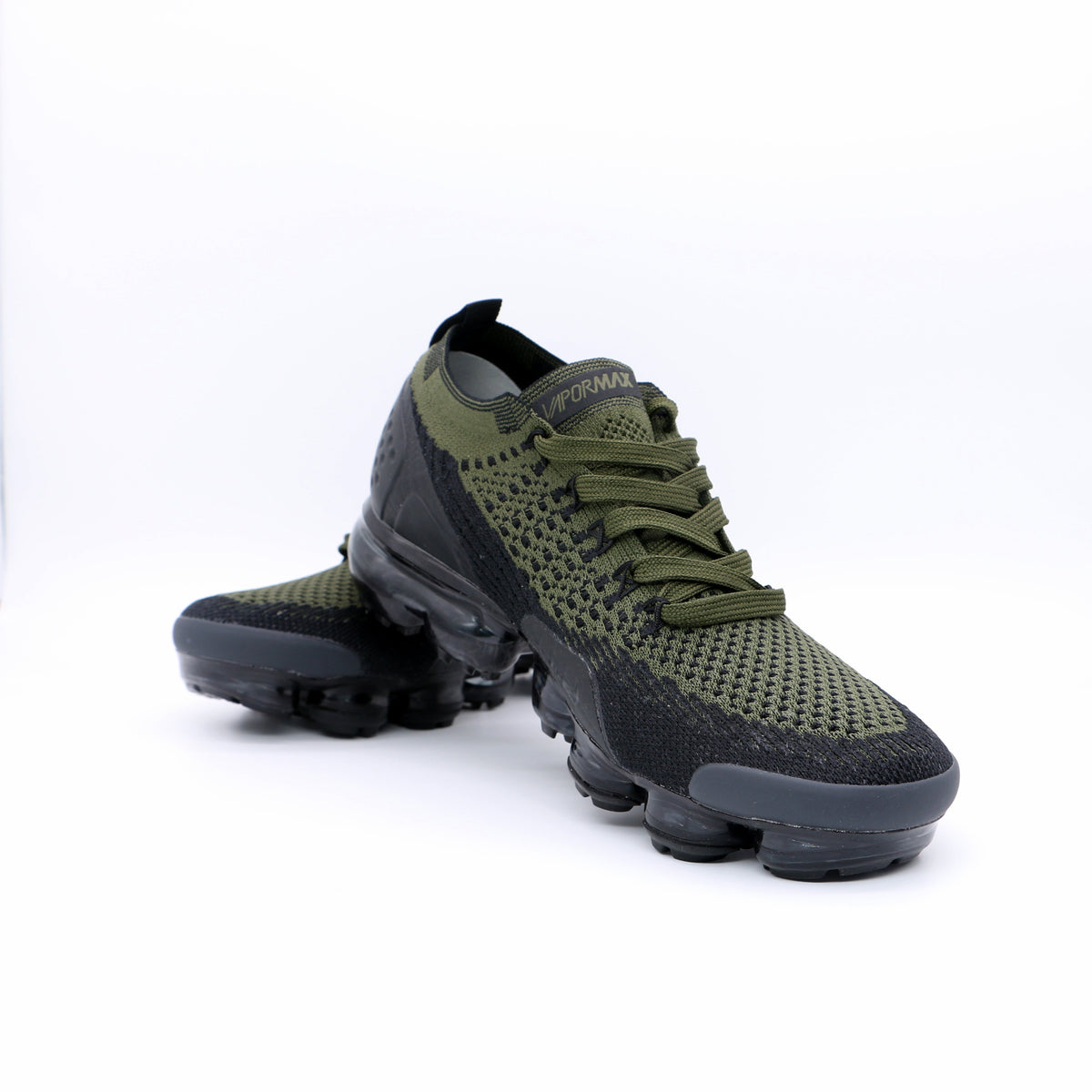 Nike Air VaporMax Flyknit Trainers, Olive Black, 942842-0089 - product image from the listing.