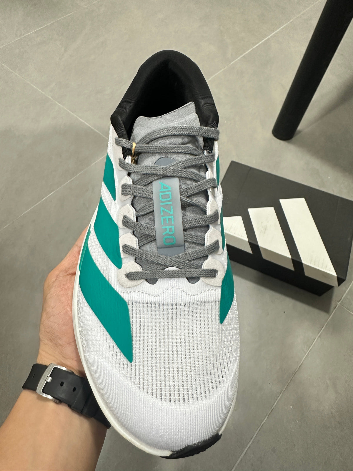 Adidas Lightstrike Pro Running Shoes in White Teal - product image from the listing.