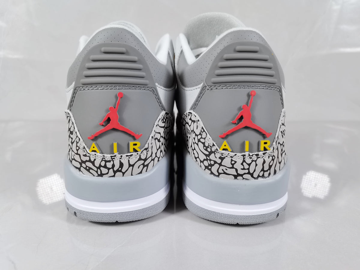Air Jordan 3 Retro White Grey Orange Sneakers - product image from the listing.