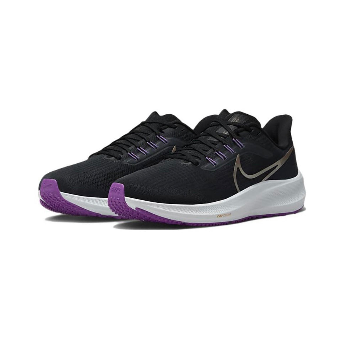 Nike Air Zoom Pegasus 39 Running Shoes in Black Purple DH4071-008 - product image from the listing.