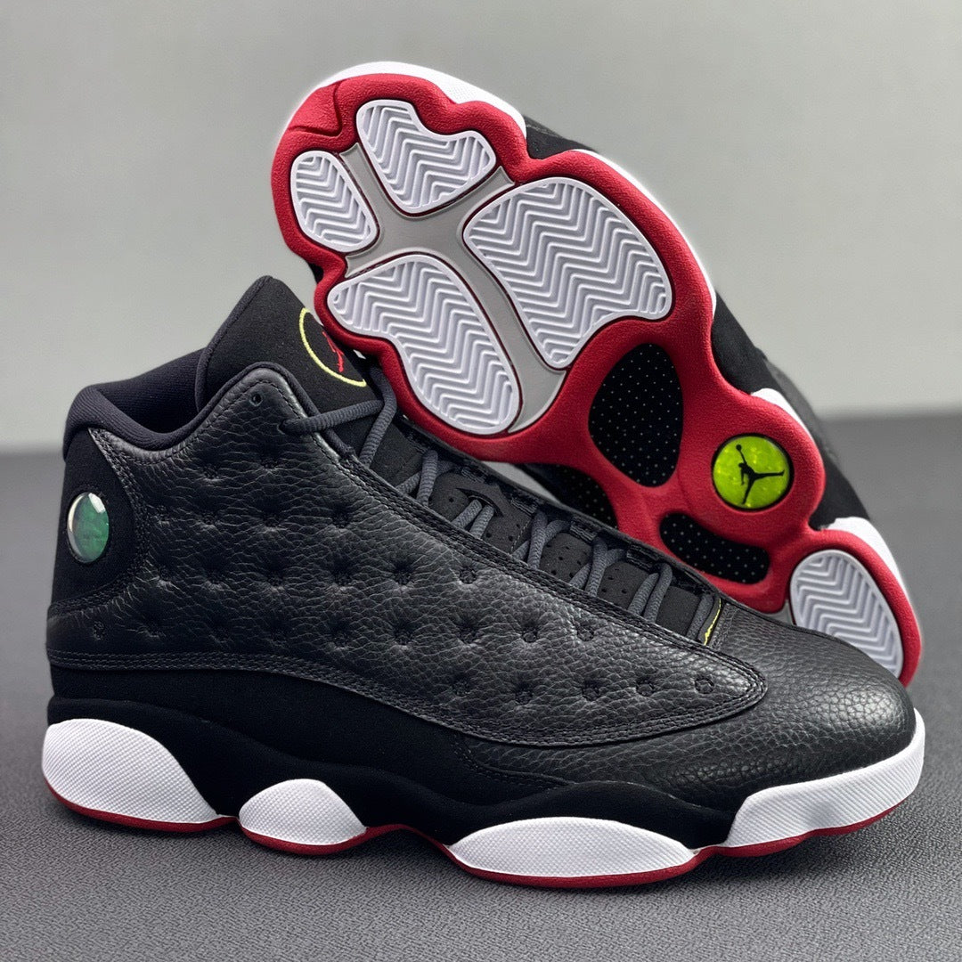 Air Jordan 13 Playoffs Black Red High-Top Sneakers - product image from the listing.