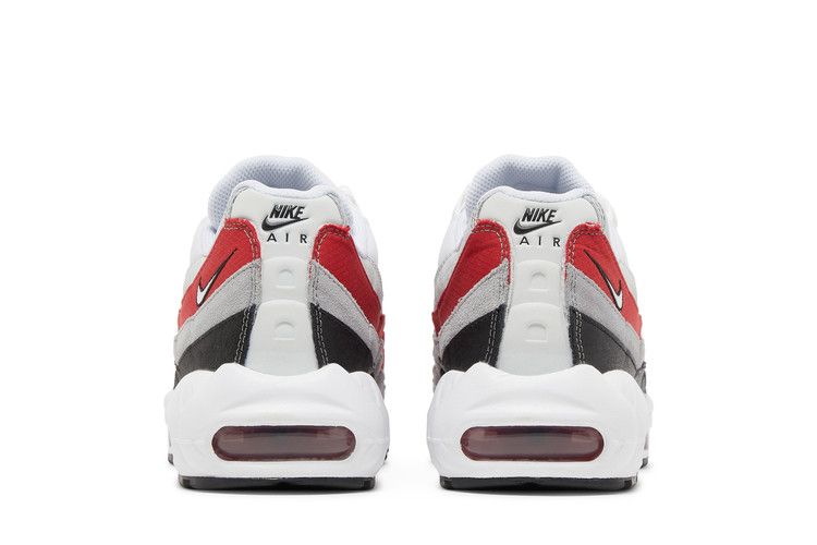 Nike Air Max 95 White Varsity Red Particle in Gray - product image from the listing.
