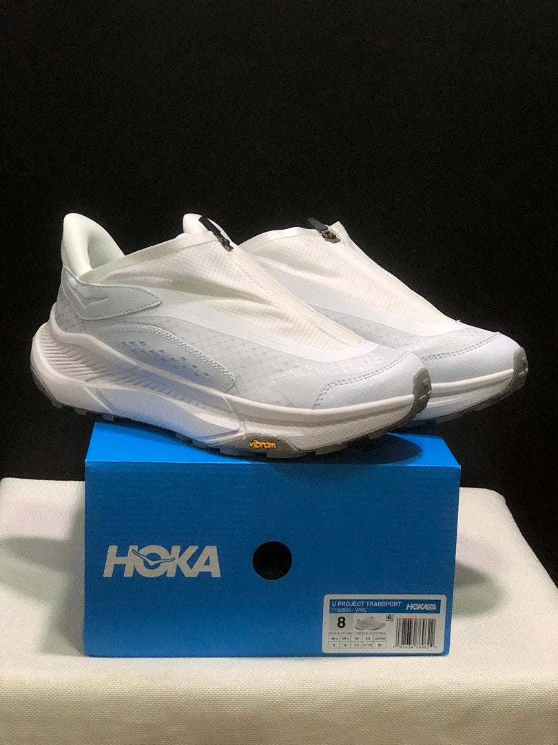 White HOKA Project Transport Zip Sneakers - product image from the listing.