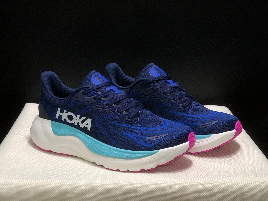 HOKA Arahi 8 Running Shoes, in Navy Blue and Aqua - product image from the listing.