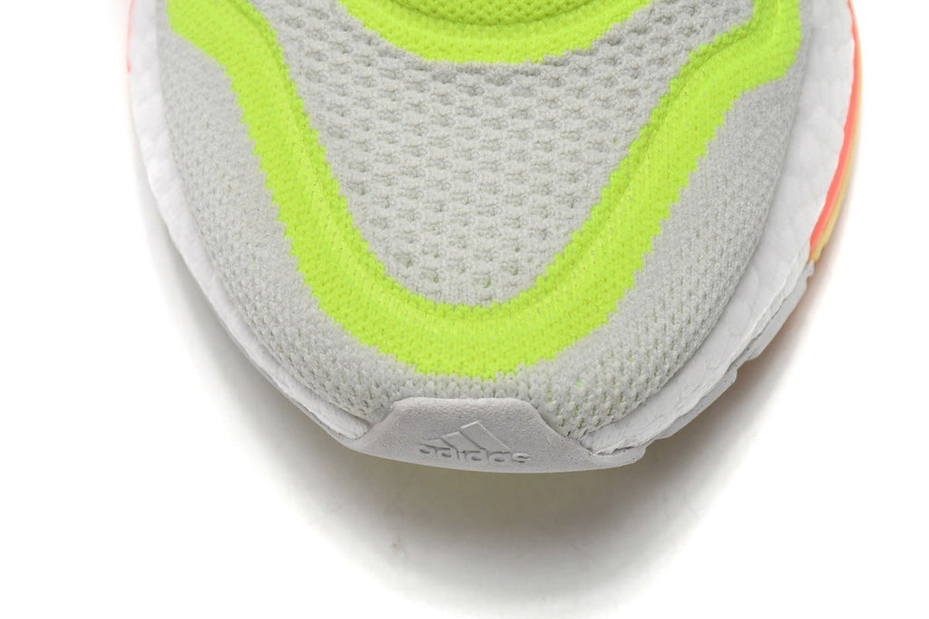 Adidas Ultra Boost 22 GX8015 Running Shoes in White Blue Yellow - product image from the listing.