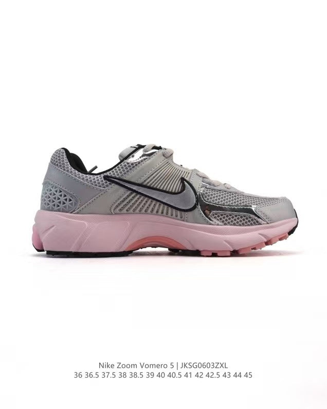 Nike Zoom Vomero 5 Sneakers in Silver Pink JKS0603ZXL - product image from the listing.