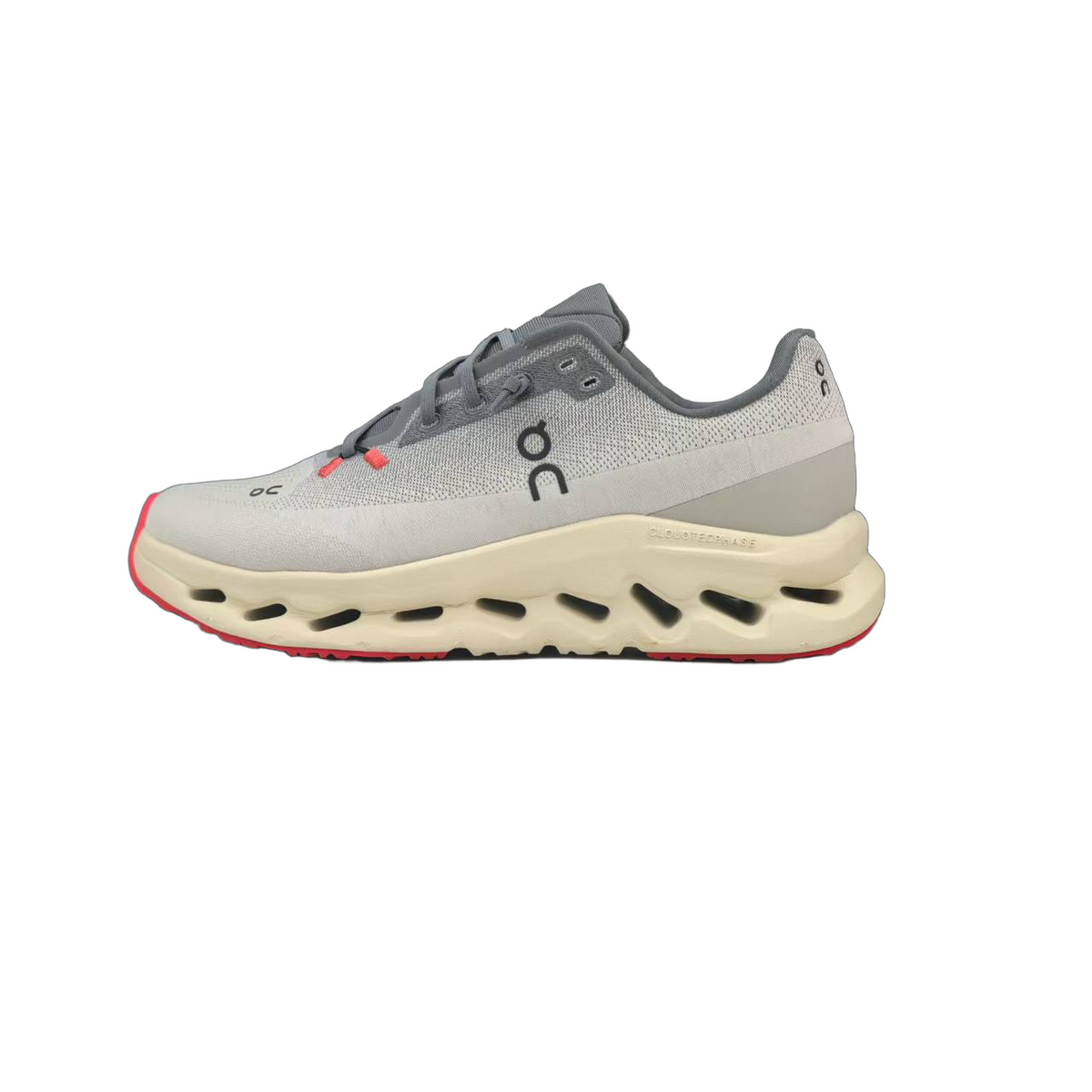 Light Gray and Red On Running Cloudmonster 2 Sneakers - product image from the listing.