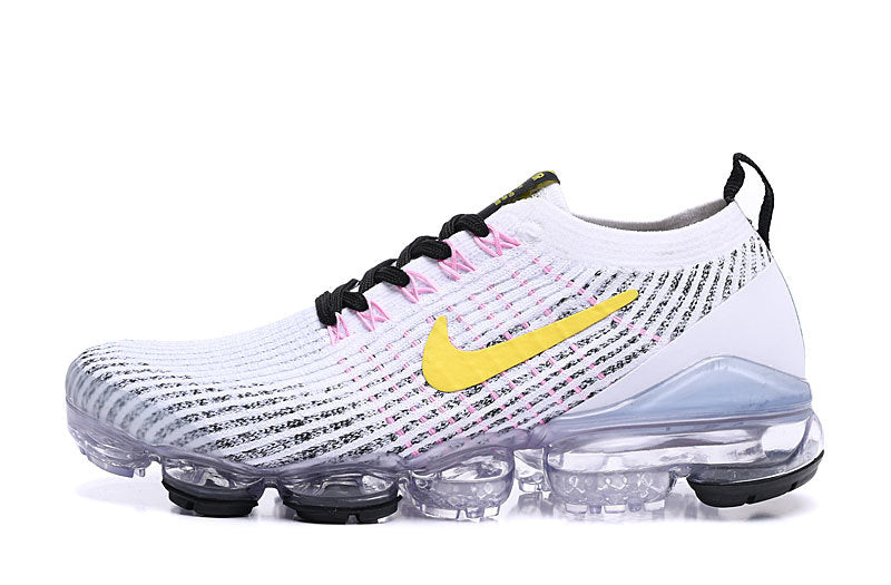 Nike Air VaporMax Flyknit 3 Sneakers in White Yellow AJ6900-103 - product image from the listing.
