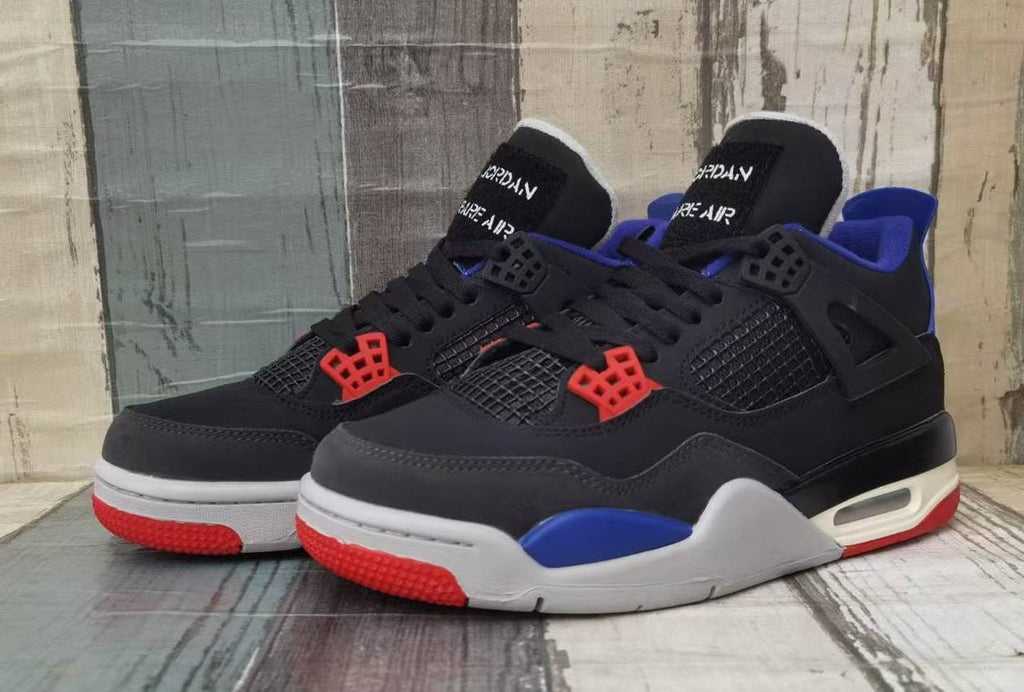 Men's Air Jordan 4 Retro - Black/Blue/Red - product image from the listing.