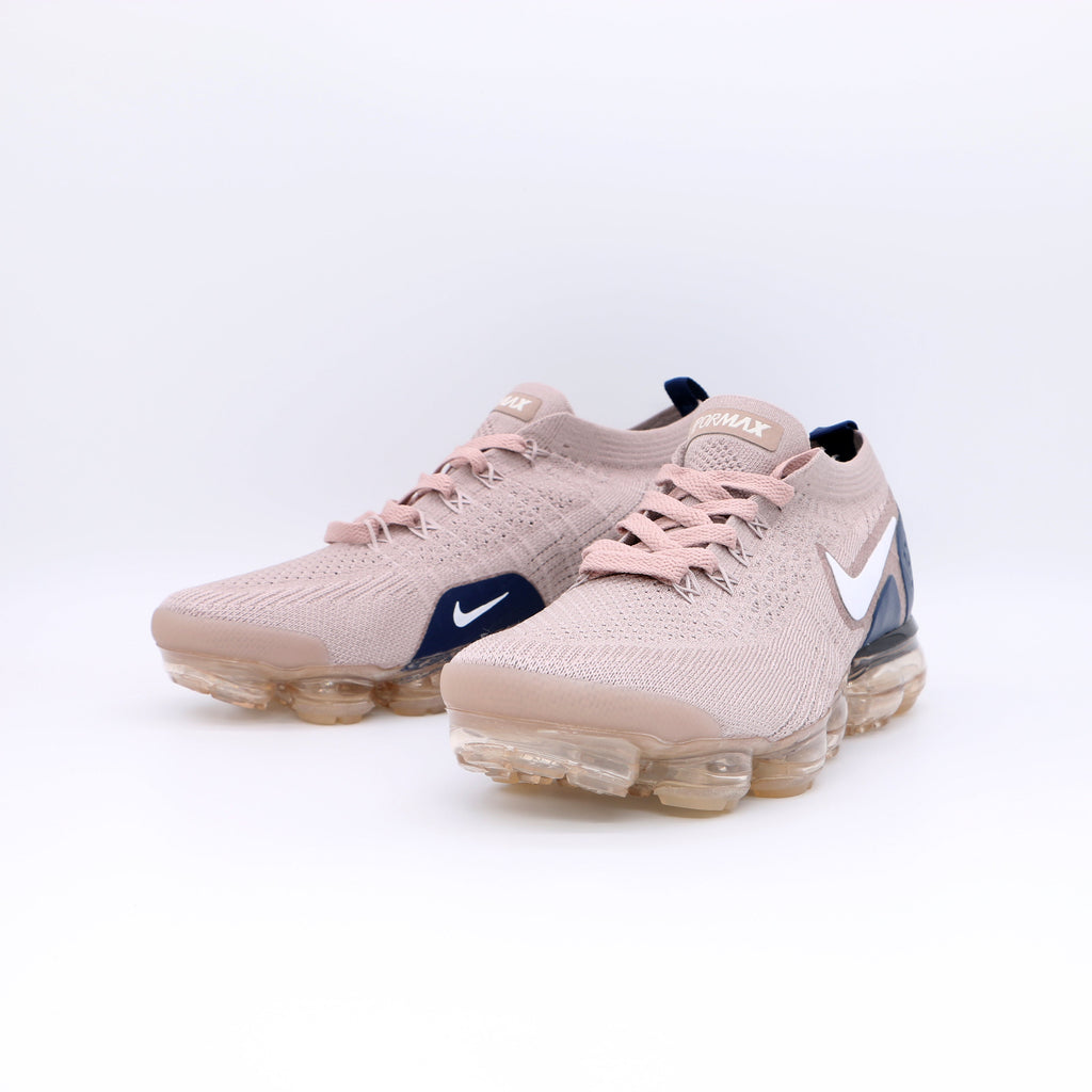 Nike Air VaporMax Flyknit Trainers, Pink and Navy, 942842-2019 - product image from the listing.