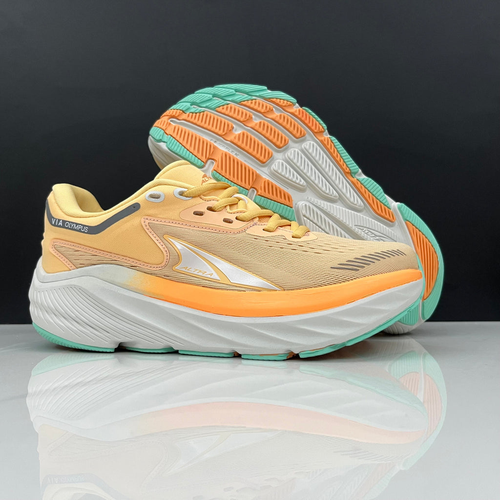 Yellow and Orange ALTRA Via Olympus Running Shoes - product image from the listing.