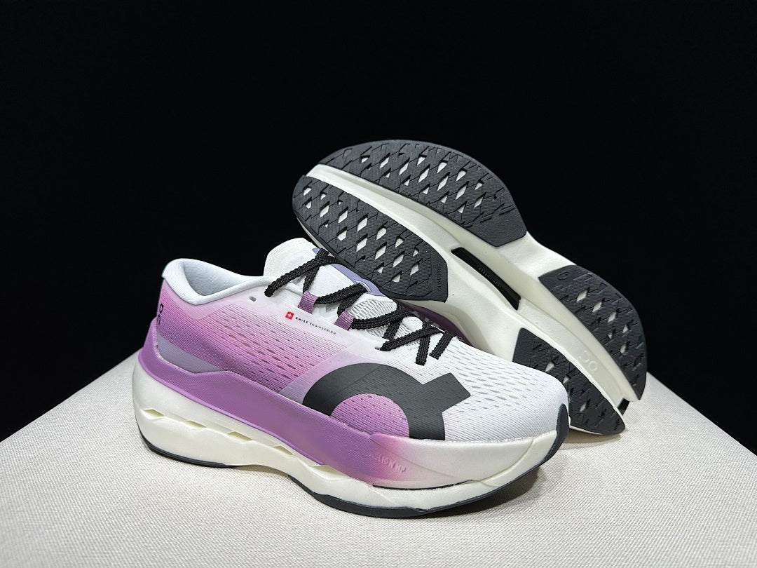 On Cloudboom Max Running Sneakers in White Purple - product image from the listing.