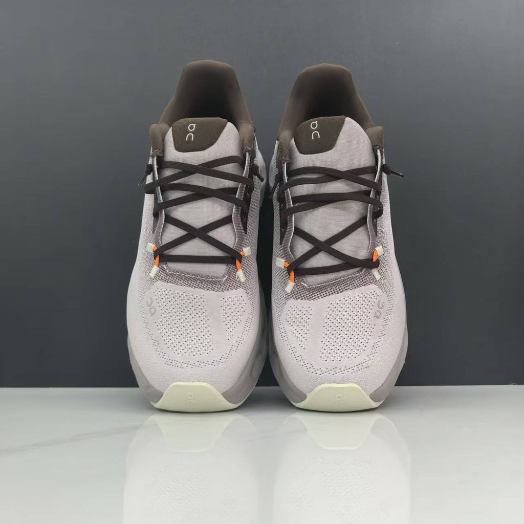 Light Gray and Taupe On Cloudmonster Running Shoes - product image from the listing.