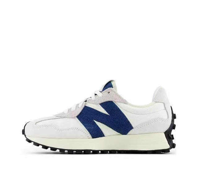 New Balance 327 Sneakers in White and Navy U327JB - product image from the listing.