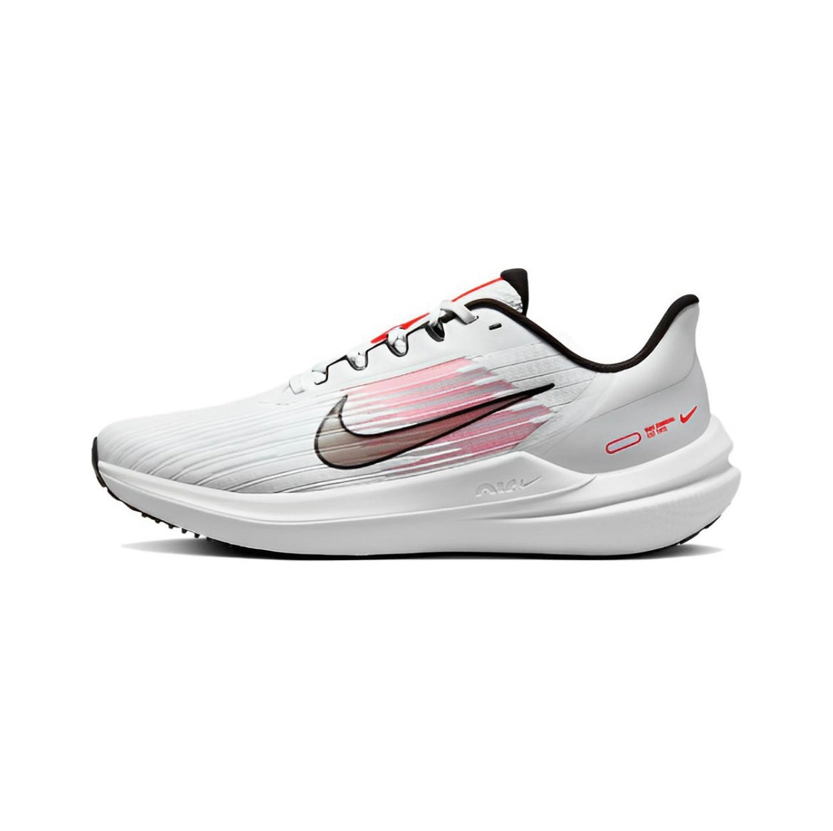 Nike Air Winflo 9 Running Shoes in White and Pink DD6203-009 - product image from the listing.