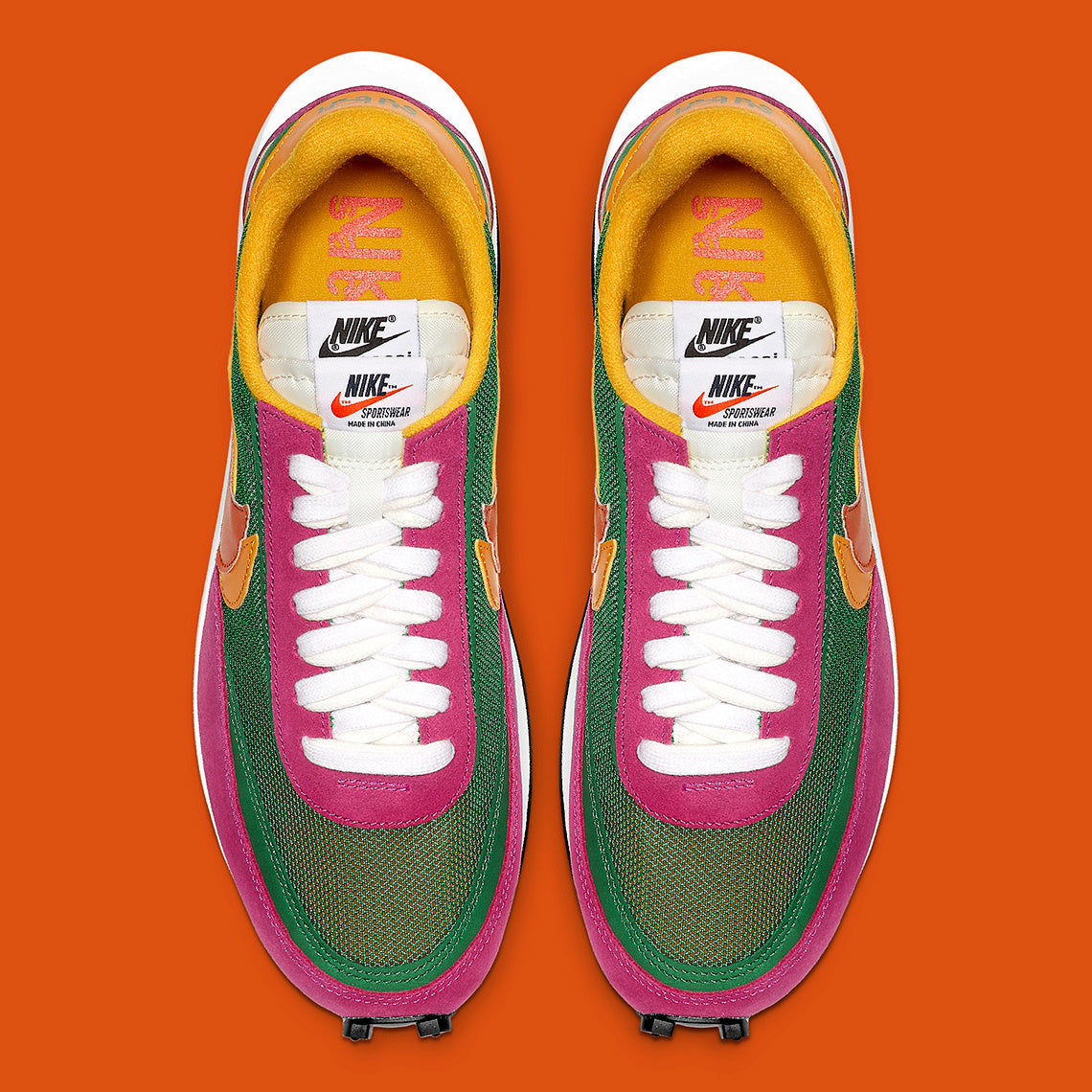 Nike LDV Waffle Sacai BV0073-301 Sneakers in Green Pink - product image from the listing.