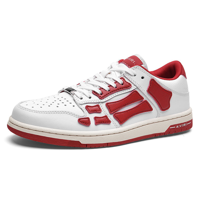 AIVIIRI Low-Top Sneakers in White and Red MFS003-124 - product image from the listing.