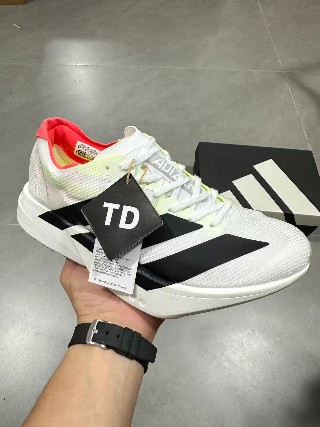 Adidas Adizero Lightstrike Pro Running Shoes in White Black - product image from the listing.