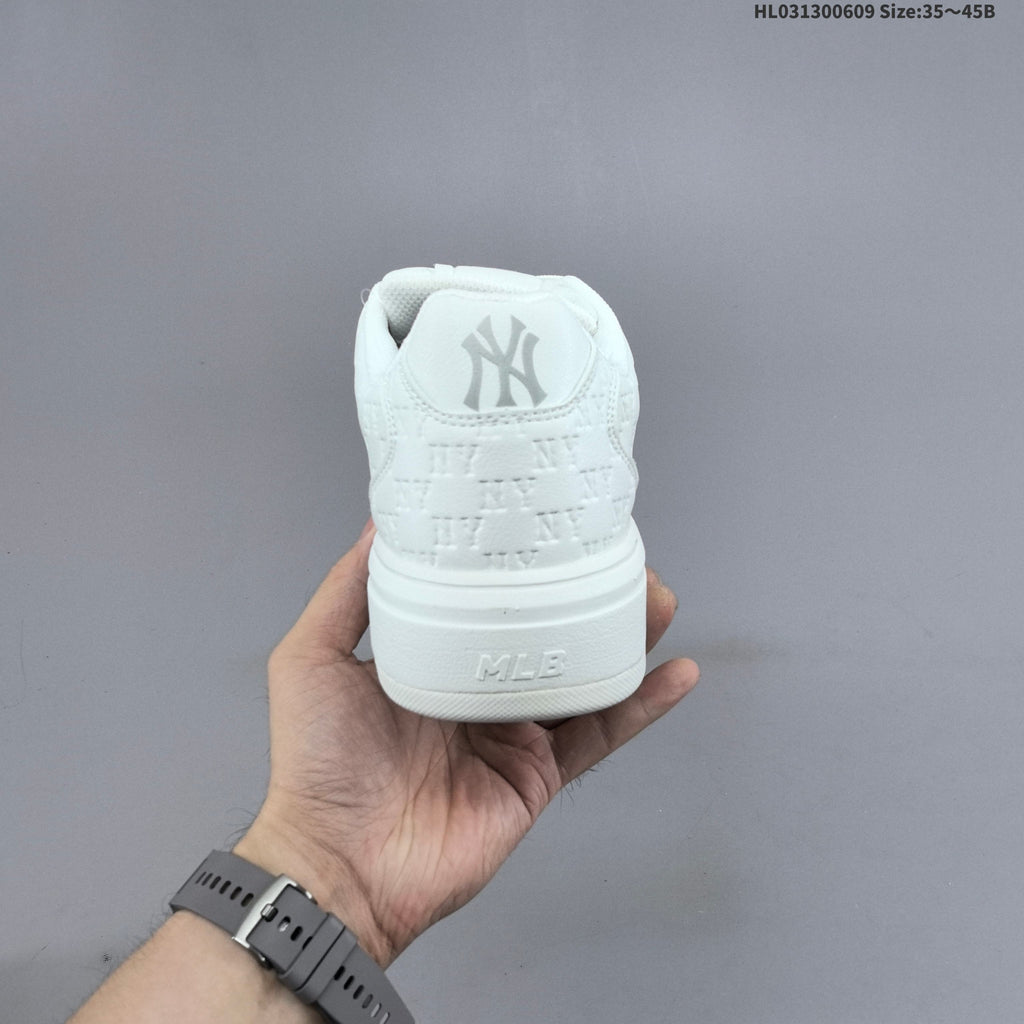 White MLB NY Low-Top Platform Sneakers - product image from the listing.
