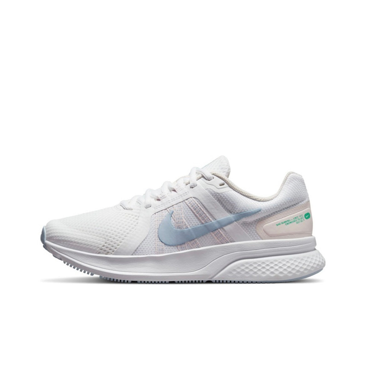 Nike Run Swift 2 Shoes for Running, White and Blue, CU3528-104 - product image from the listing.