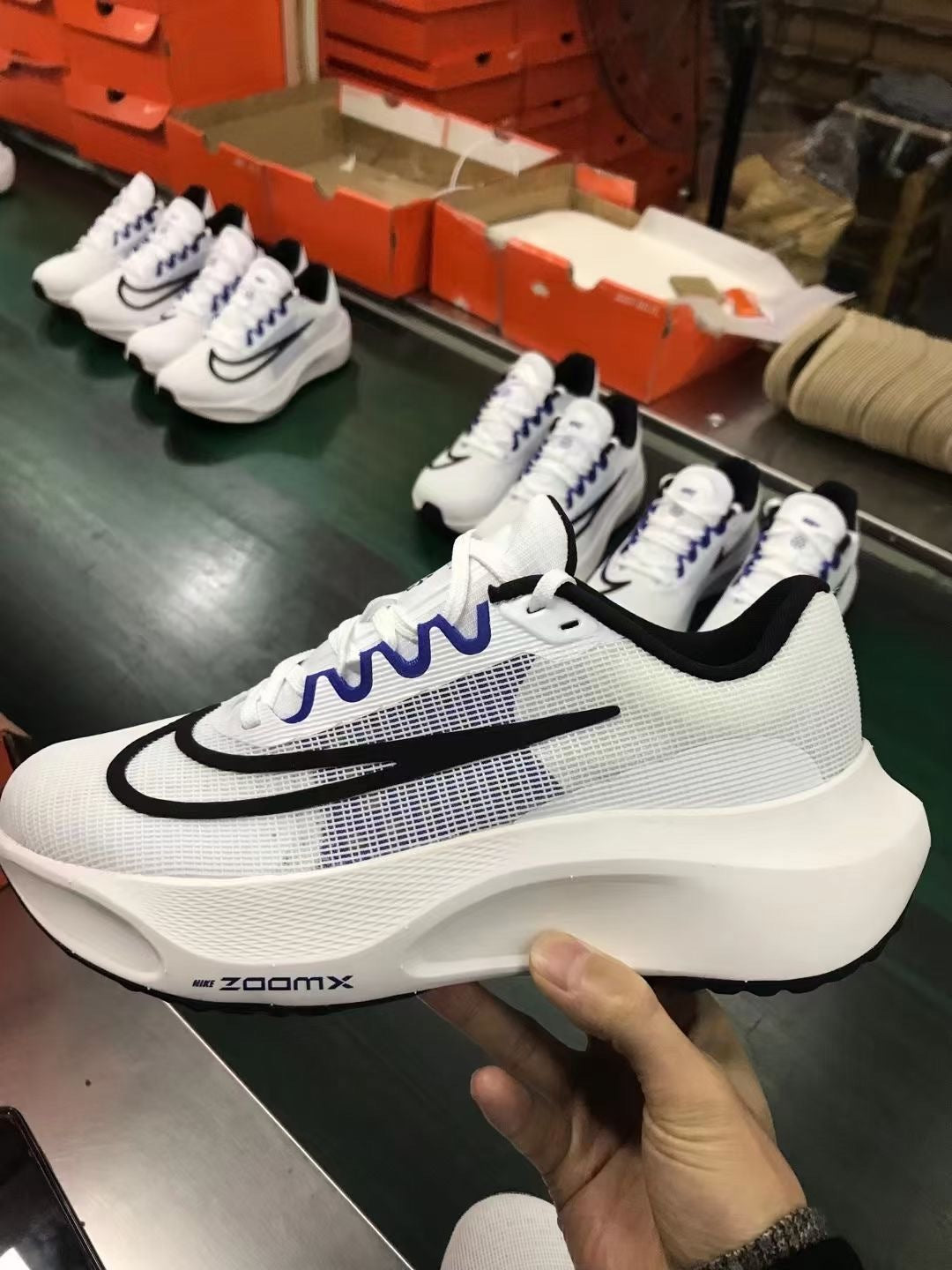 Nike Zoom Fly 5 Running Shoes in White Black DZ2769-101 - product image from the listing.