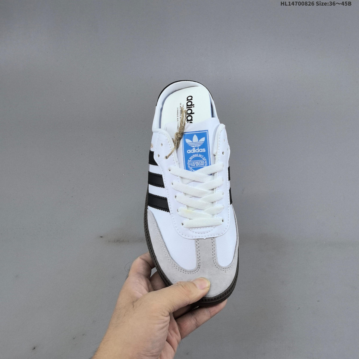Adidas Originals Samba OG Mule Sneakers in White Black LB3814 - product image from the listing.