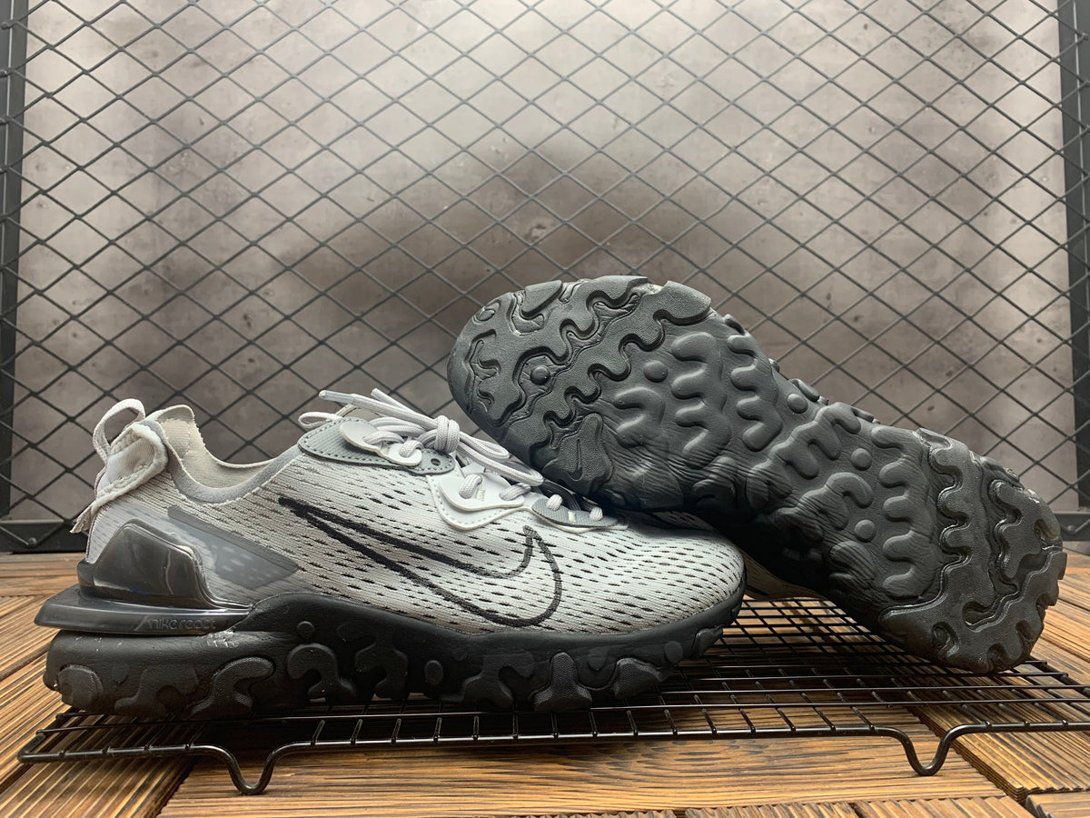 Black and Grey Nike React Vision Sneakers - product image from the listing.