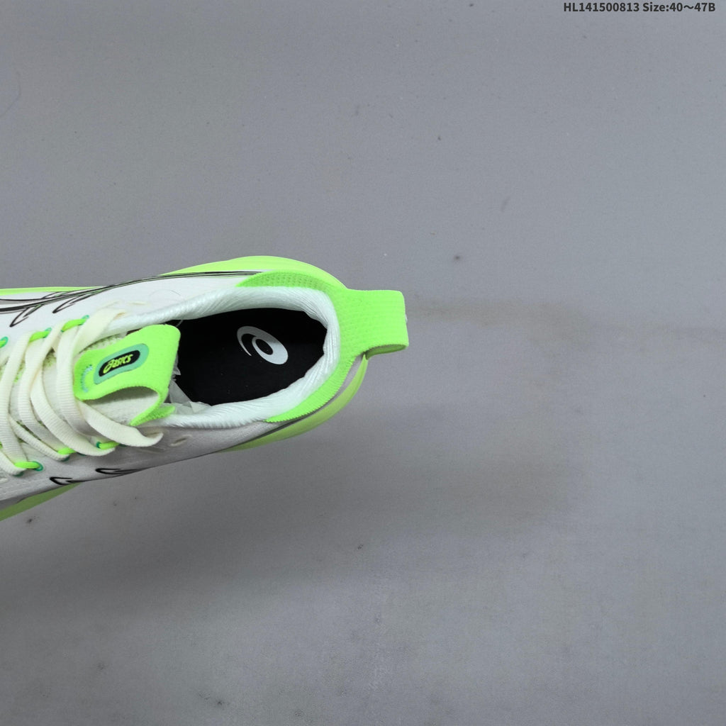 ASICS Gel-Nimbus 28 Running Shoes White Neon in Green - product image from the listing.